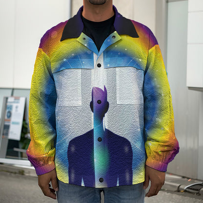 Light Of Seven Chakras Print Men's Shirt Jacket