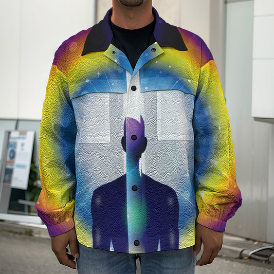 Light Of Seven Chakras Print Men's Shirt Jacket