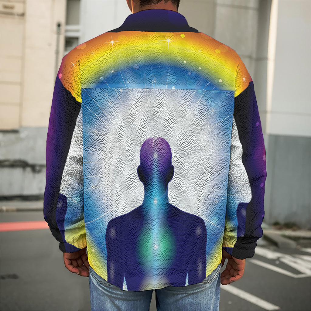Light Of Seven Chakras Print Men's Shirt Jacket