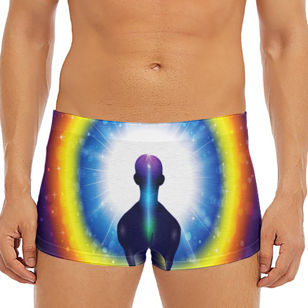 Light Of Seven Chakras Print Men's Short Boxer Briefs