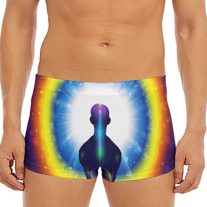 Light Of Seven Chakras Print Men's Short Boxer Briefs