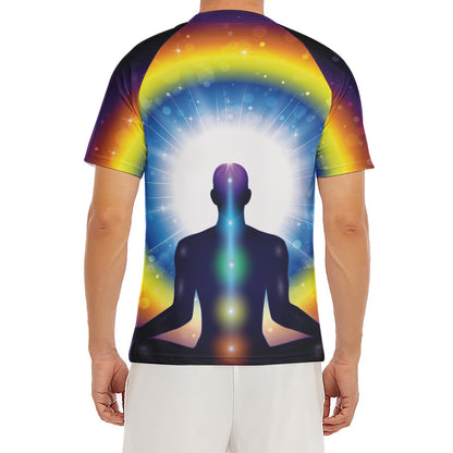Light Of Seven Chakras Print Men's Short Sleeve Rash Guard