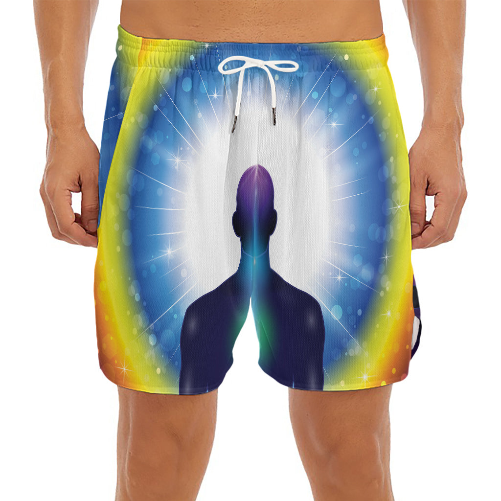 Light Of Seven Chakras Print Men's Split Running Shorts