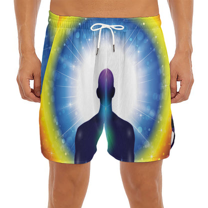 Light Of Seven Chakras Print Men's Split Running Shorts