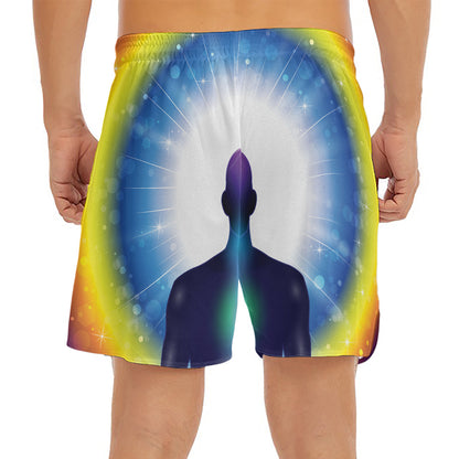 Light Of Seven Chakras Print Men's Split Running Shorts