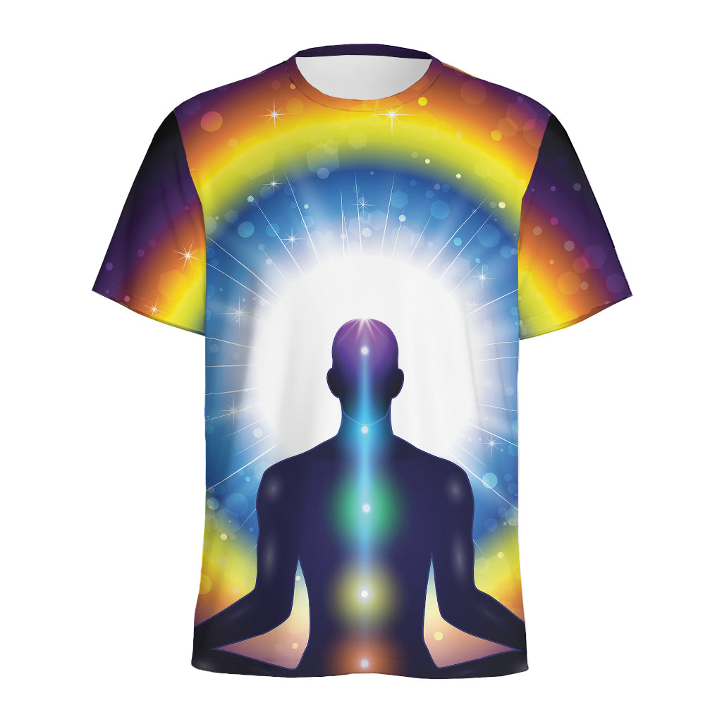 Light Of Seven Chakras Print Men's Sports T-Shirt