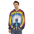 Light Of Seven Chakras Print Men's Velvet Pullover Hoodie