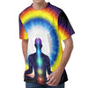 Light Of Seven Chakras Print Men's Velvet T-Shirt