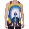 Light Of Seven Chakras Print Men's Velvet Tank Top