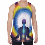 Light Of Seven Chakras Print Men's Velvet Tank Top