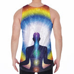 Light Of Seven Chakras Print Men's Velvet Tank Top