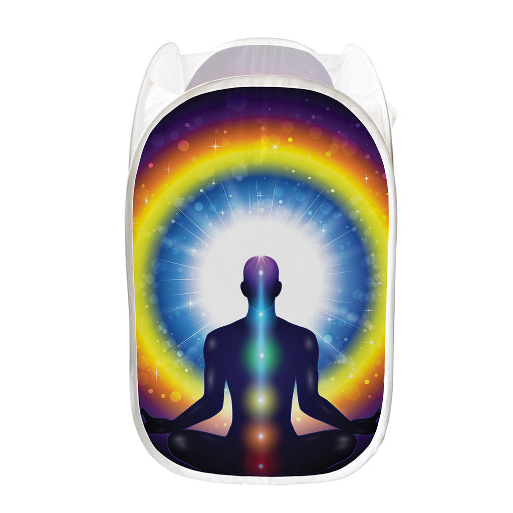 Light Of Seven Chakras Print Mesh Laundry Hamper