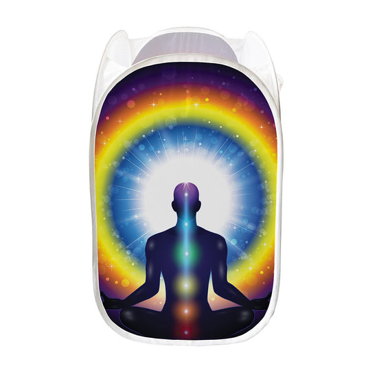Light Of Seven Chakras Print Mesh Laundry Hamper