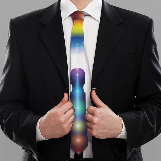 Light Of Seven Chakras Print Necktie