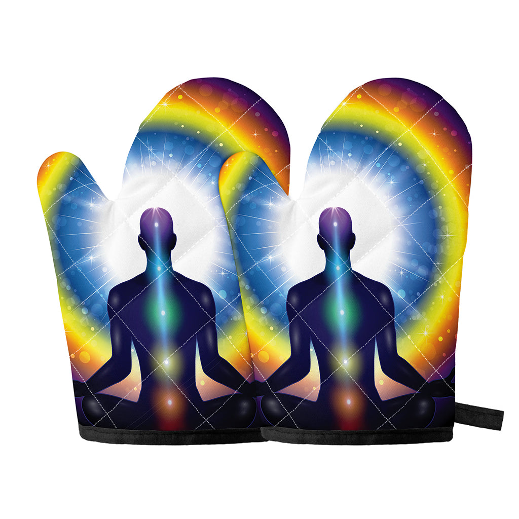 Light Of Seven Chakras Print Oven Mitts