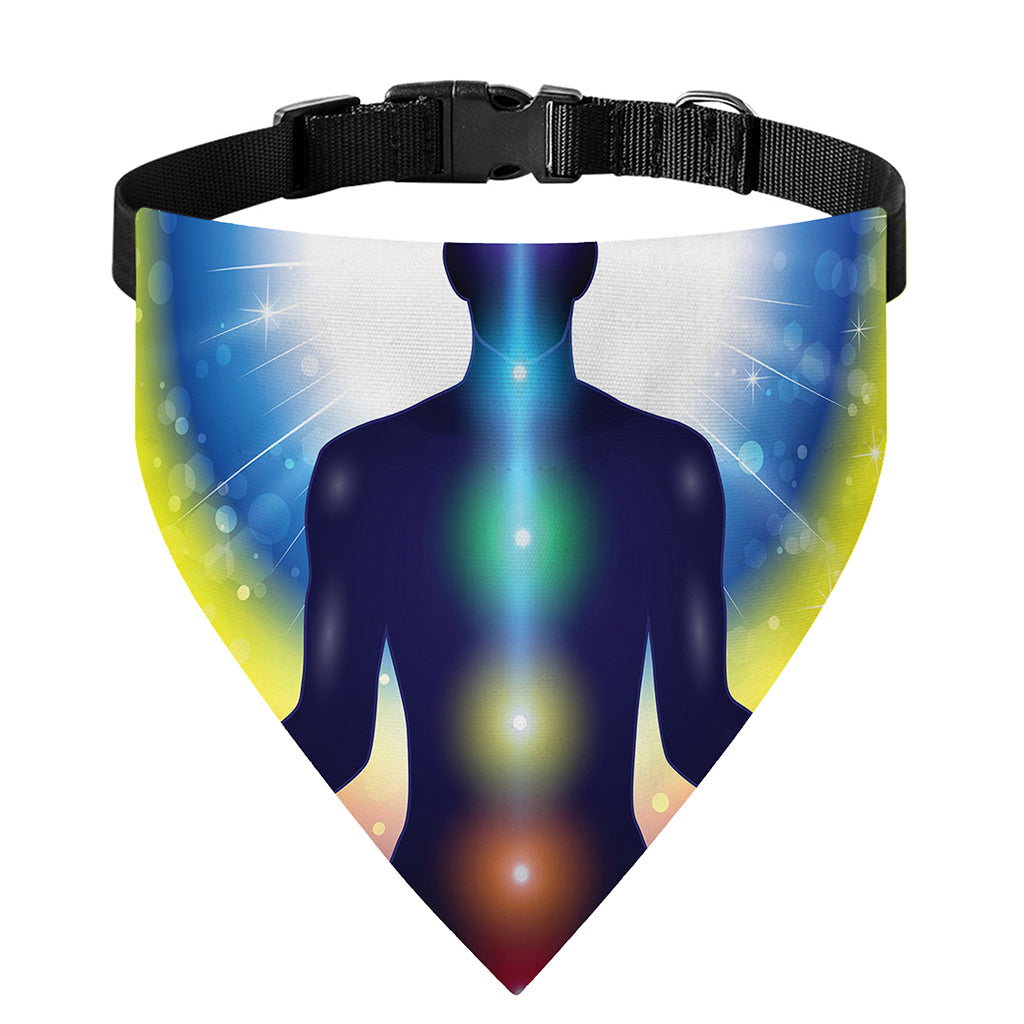 Light Of Seven Chakras Print Over The Collar Dog Bandana