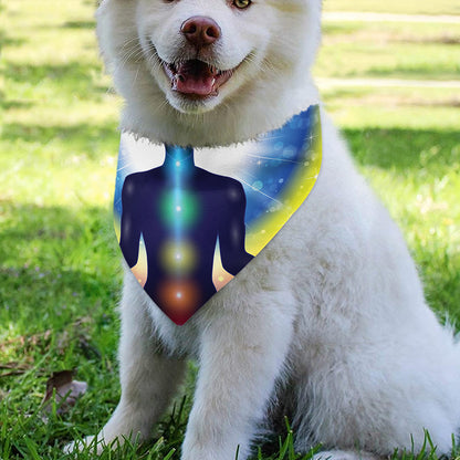 Light Of Seven Chakras Print Over The Collar Dog Bandana