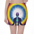 Light Of Seven Chakras Print Pencil Mini Skirt