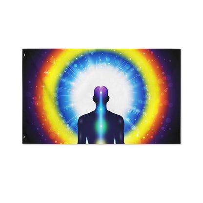 Light Of Seven Chakras Print Polyester Flag