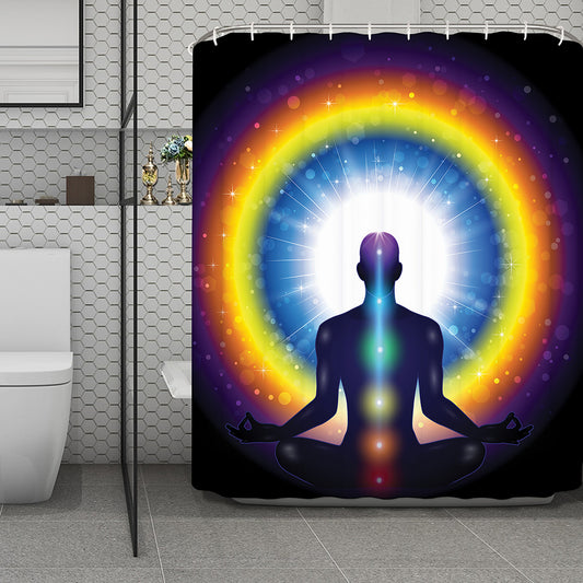 Light Of Seven Chakras Print Polyester Shower Curtain