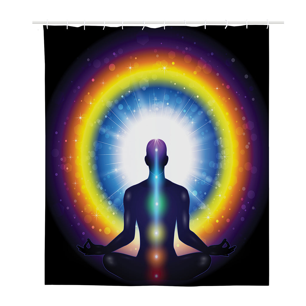 Light Of Seven Chakras Print Polyester Shower Curtain