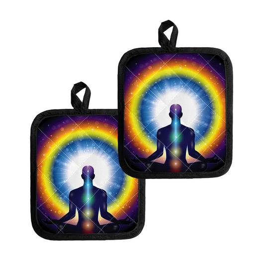 Light Of Seven Chakras Print Pot Holders