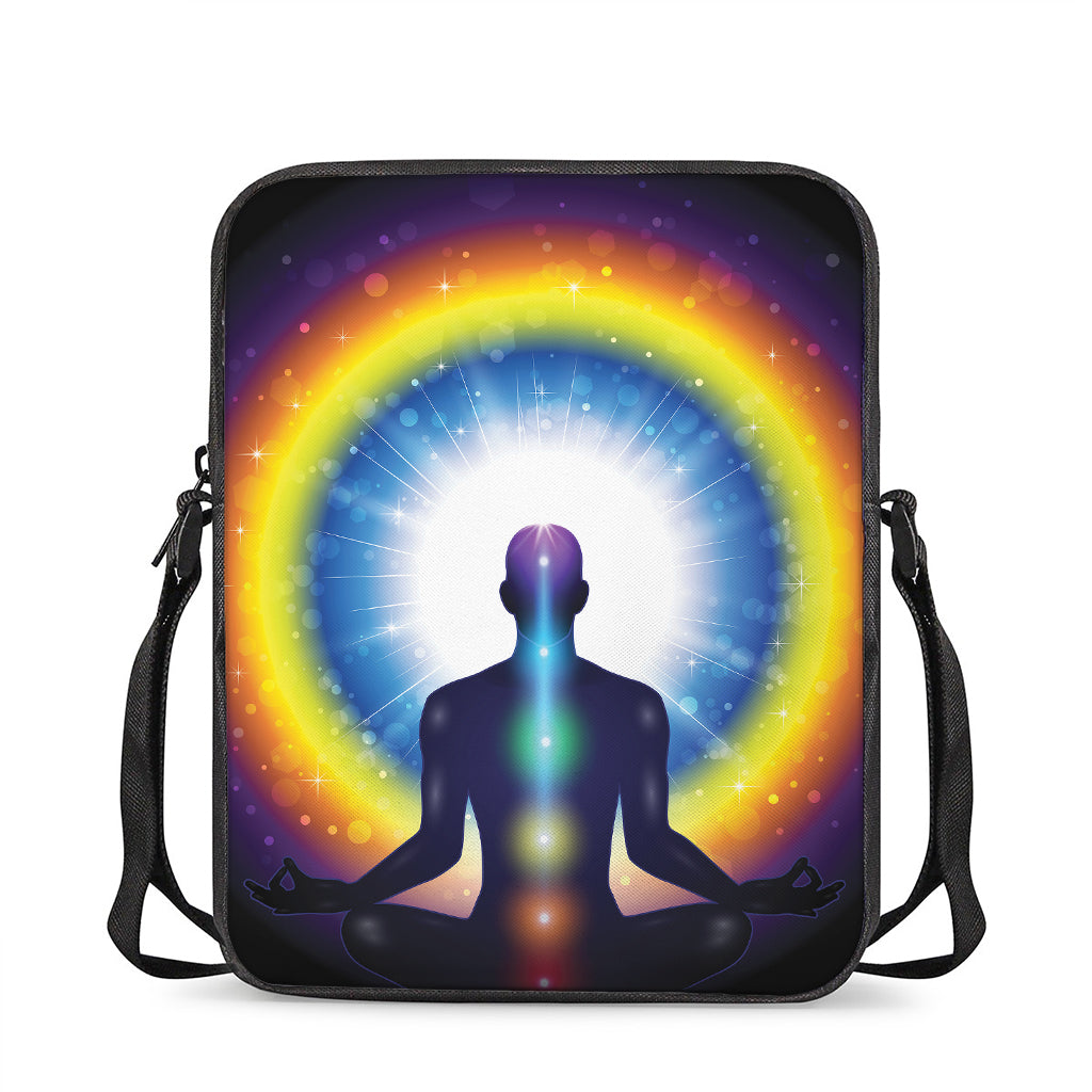 Light Of Seven Chakras Print Rectangular Crossbody Bag