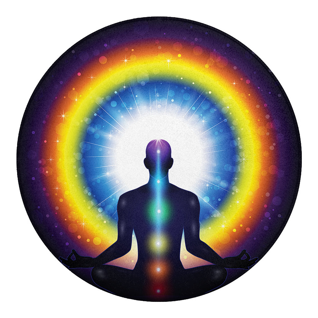 Light Of Seven Chakras Print Round Blanket