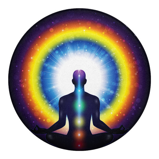 Light Of Seven Chakras Print Round Blanket