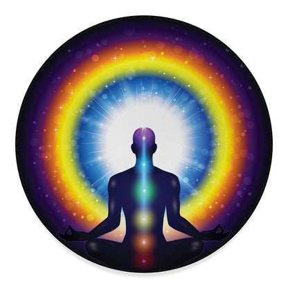 Light Of Seven Chakras Print Round Floor Mat