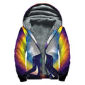 Light Of Seven Chakras Print Sherpa Lined Zip Up Hoodie