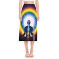 Light Of Seven Chakras Print Side Slit Midi Skirt