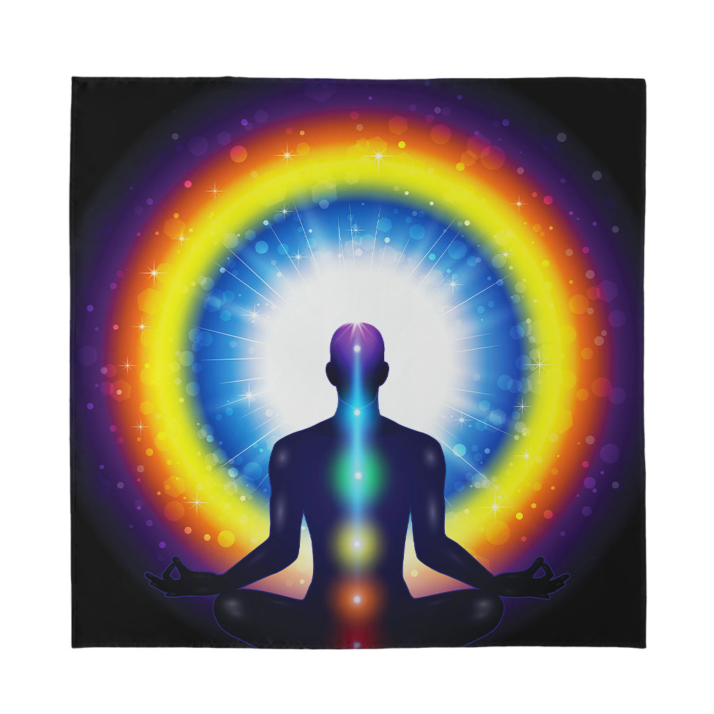 Light Of Seven Chakras Print Silk Bandana