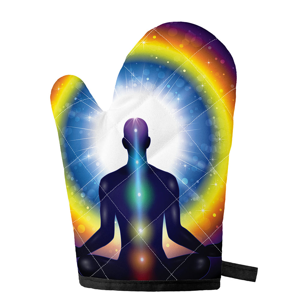Light Of Seven Chakras Print Single Oven Mitt