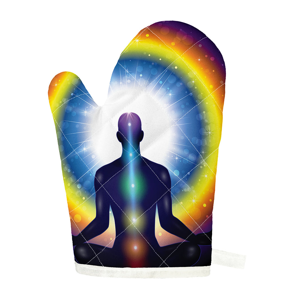 Light Of Seven Chakras Print Single Oven Mitt