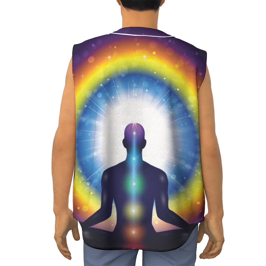 Light Of Seven Chakras Print Sleeveless Baseball Jersey