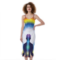 Light Of Seven Chakras Print Slim Fit Midi Cami Dress