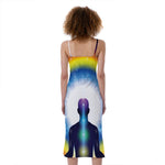 Light Of Seven Chakras Print Slim Fit Midi Cami Dress