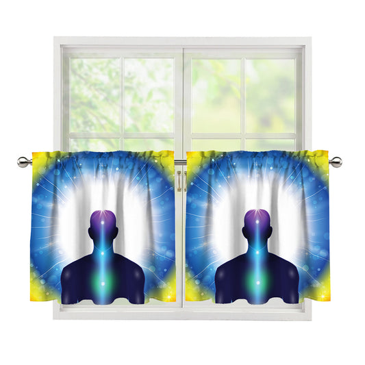 Light Of Seven Chakras Print Tier Curtains