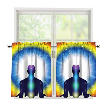 Light Of Seven Chakras Print Tier Curtains