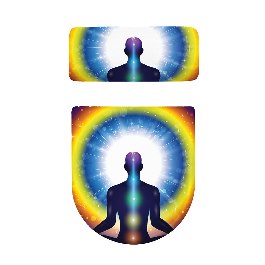 Light Of Seven Chakras Print Toilet Lid And Tank Cover Set