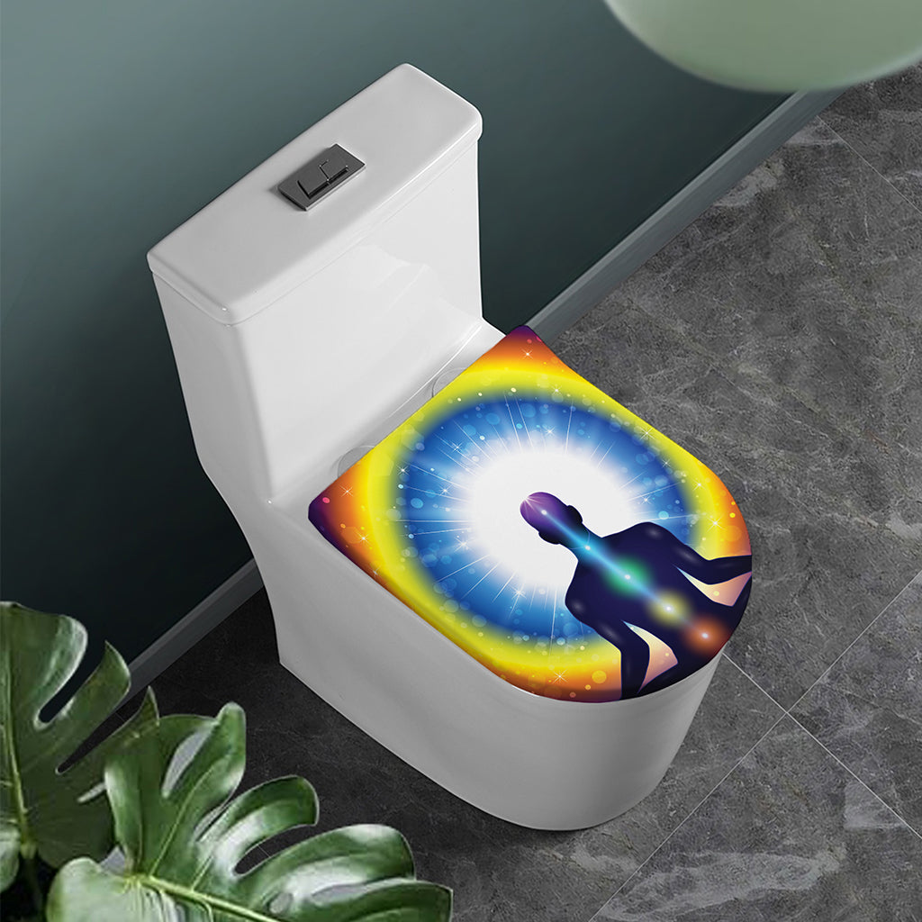 Light Of Seven Chakras Print Toilet Lid Cover