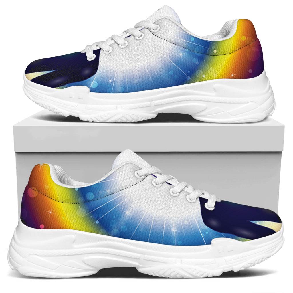 Light Of Seven Chakras Print White Chunky Shoes