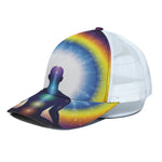 Light Of Seven Chakras Print White Mesh Trucker Cap