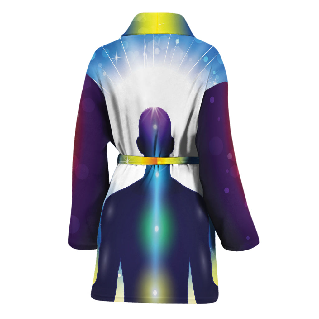 Light Of Seven Chakras Print Women's Bathrobe