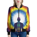 Light Of Seven Chakras Print Women's Bomber Jacket