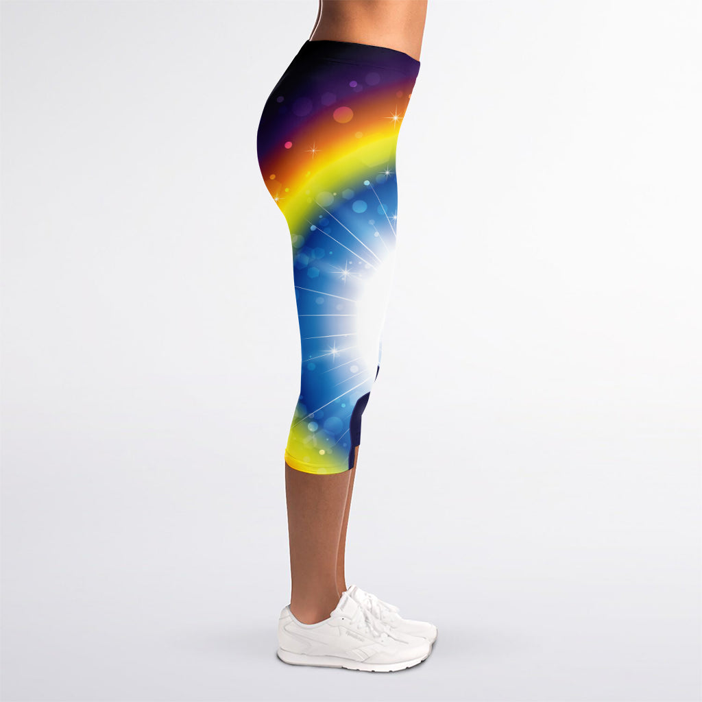 Light Of Seven Chakras Print Women's Capri Leggings