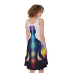 Light Of Seven Chakras Print Women's Sleeveless Dress