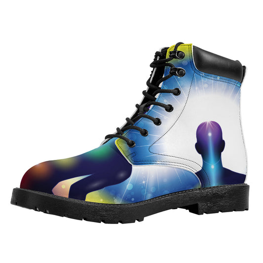 Light Of Seven Chakras Print Work Boots