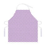 Light Purple And White Checkered Print Adjustable Apron
